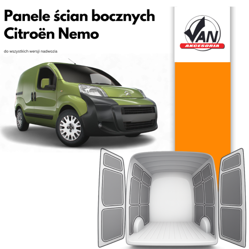Panele ścian bocznych do Citroën Nemo rok produkcji od 2008