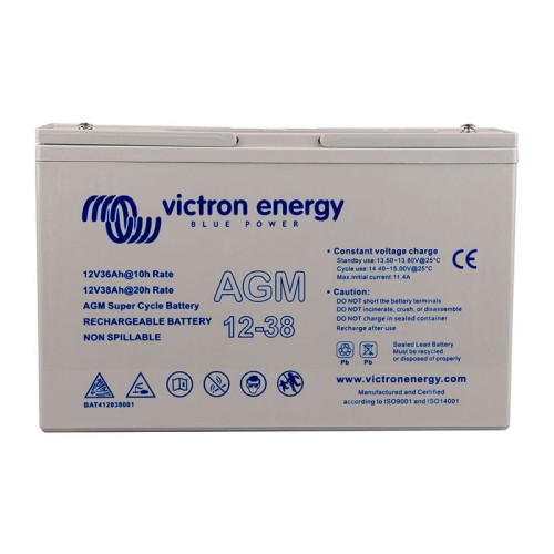 Akumulator Victron Energy 12V 38Ah AGM Deep Cycle – Niezawodne Źródło Energii do Systemów Fotowoltaicznych i Pojazdów Rekreacyjnych
