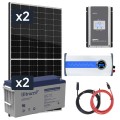 Elektrownia słoneczna 870W z akumulatorem - zasilanie 230V moc 1500W + MPPT