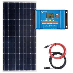 Zestaw do kampera panel sztywny 150W, regulator ładowania 10A