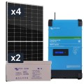 Elektrownia słoneczna 1740W Hybrydowa z akumulatorem 440AH i przetwornicą 2500W