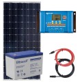 Panel słoneczny 150W i akumulator żelowy 75Ah z regulatorem LCD