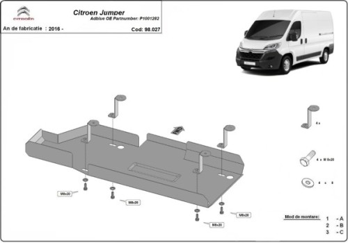 PARETO 98.027 – stalowa osłona zbiornika AdBlue Citroen Jumper 2016–2026