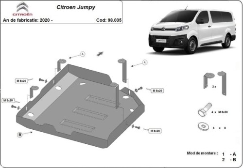 PARETO 98.035 – stalowa osłona zbiornika AdBlue Citroën Spacetourer 2020–2026