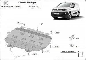 PARETO 17.130 – stalowa osłona silnika Citroen Berlingo III (2018–2026)